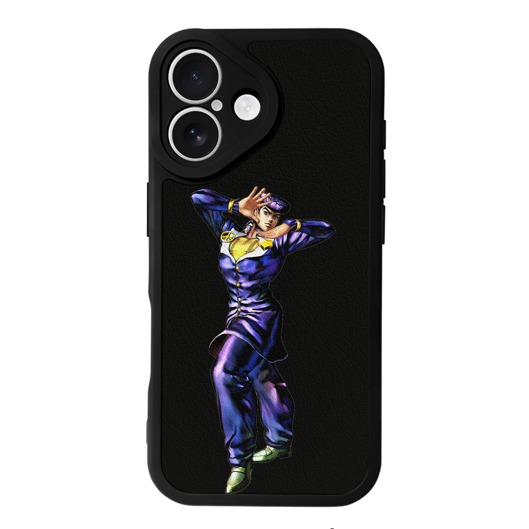 （画像用） ジョジョの奇妙な冒険 ひがしかた じょうすけ JoJo's Bizarre Adventure Higashikata Josuke 【iPhone 16シリーズ対応】シリコンスマホケース（レザー調） 材質：シリコン